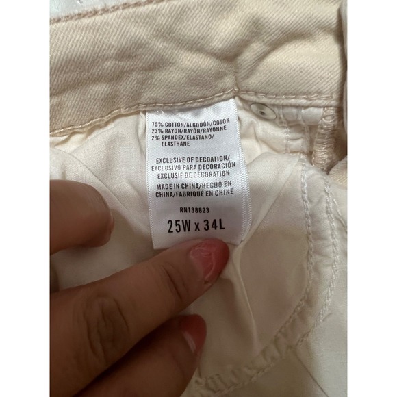 SHYANNE Cream/Ivory Western Country High Rise Stretch Flare Jeans Frayed Hem SIZ - Picture 9 of 10